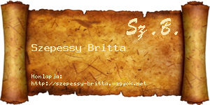 Szepessy Britta névjegykártya